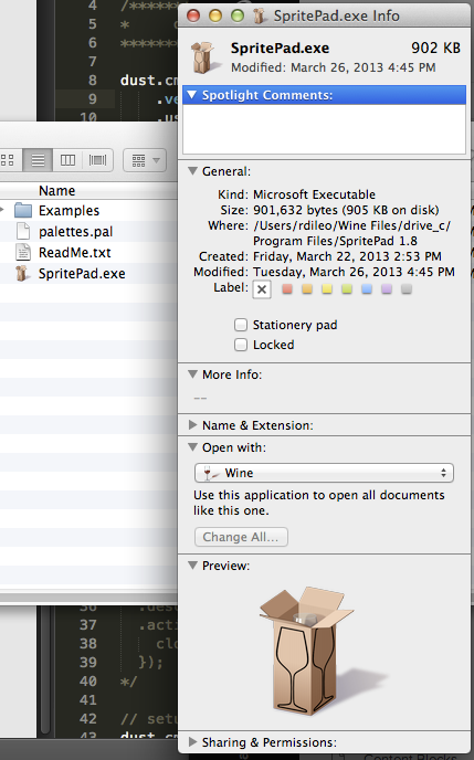 ​Associate Win32 Apps with Wine if this is not done by default on your system