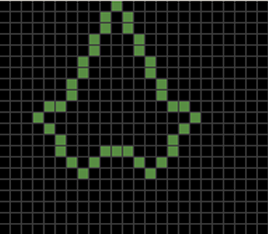 Simple 24x21 sprite in Standard Mode ripped from the game Thrust.